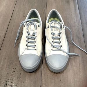 Ecco comfort lace up shoes crème/grey women’s 9.5 (40)